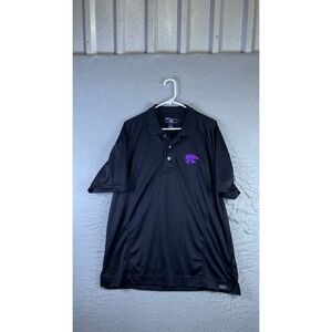 Pro Celebrity Polo Shirt Mens L Black Excellent K-State Wildcats Athletic Logo